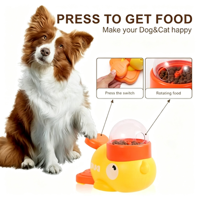 Pet Puzzle Treat Dispenser Toy, Cartoon Duck‑Shaped Interactive Slow Feeder, Non‑Slip Mental Enrichment Toy for Dog & Cat Training