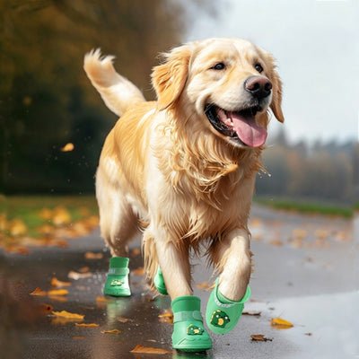 Waterproof Dog Rain Boots, Silicone Anti-Slip Pet Shoes for Small to Large Dogs and Cats, Outdoor Paw Protectors