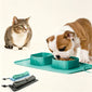 Collapsible Dog Travel Bowl, Silicone Foldable Double Bowl for Food and Water, Portable Pet Bowl for Cats and Dogs