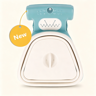 Foldable Dog Pooper Scooper with 1 Roll Compostable Waste Bags, Portable Pet Waste Cleaner for Dog Walking