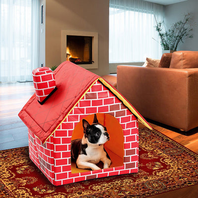 Chimney Style Pet Villa House for Cats & Small Dogs