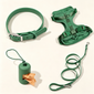 Waterproof Anti-Tear Dog Harness Collar Leash & Poop Bag Holder Set, Adjustable Outdoor Walking Pet Kit