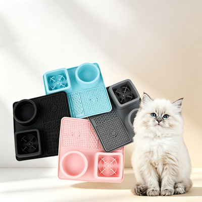 Silicone Multifunctional Pet Slow Feeder Bowl & Licking Mat for Dogs & Cats
