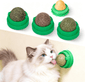 4‑Pack Catnip & Silvervine Lickable Balls, Natural Edible Chew Toys for Cats, Wall‑Attach Play Treat Balls